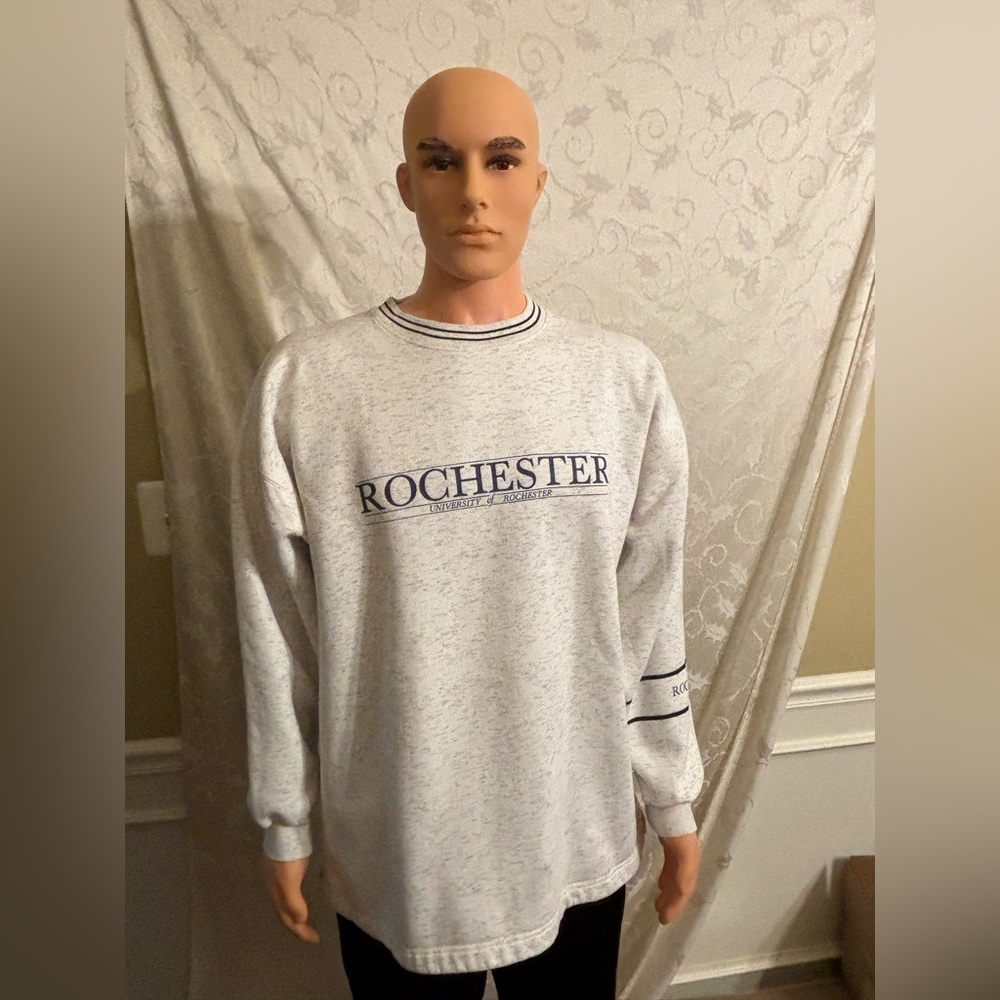 Velva Sheen Mens XL Gray and Black University of Rochester Sweatshirt [Good]